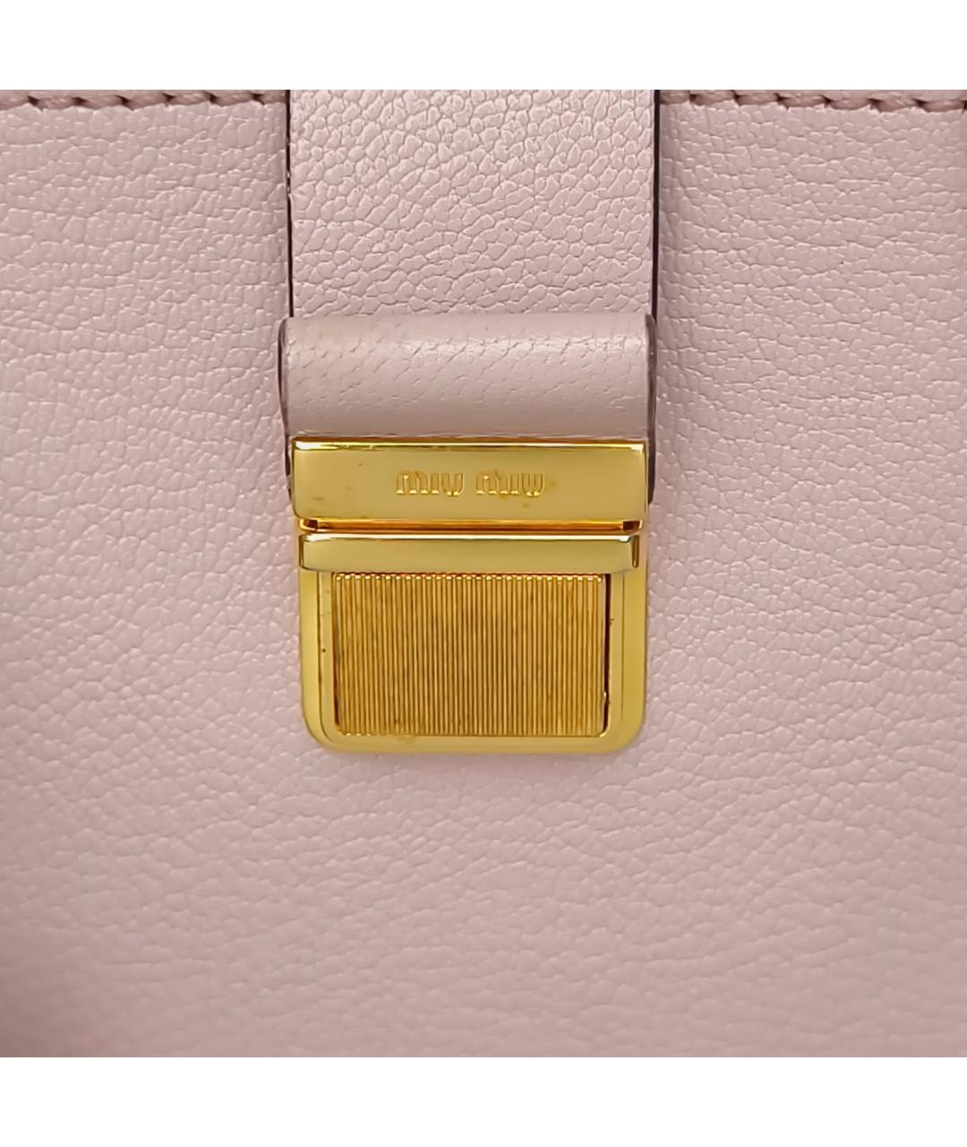 MIU MIU Розовая кожаная сумка через плечо, фото 4