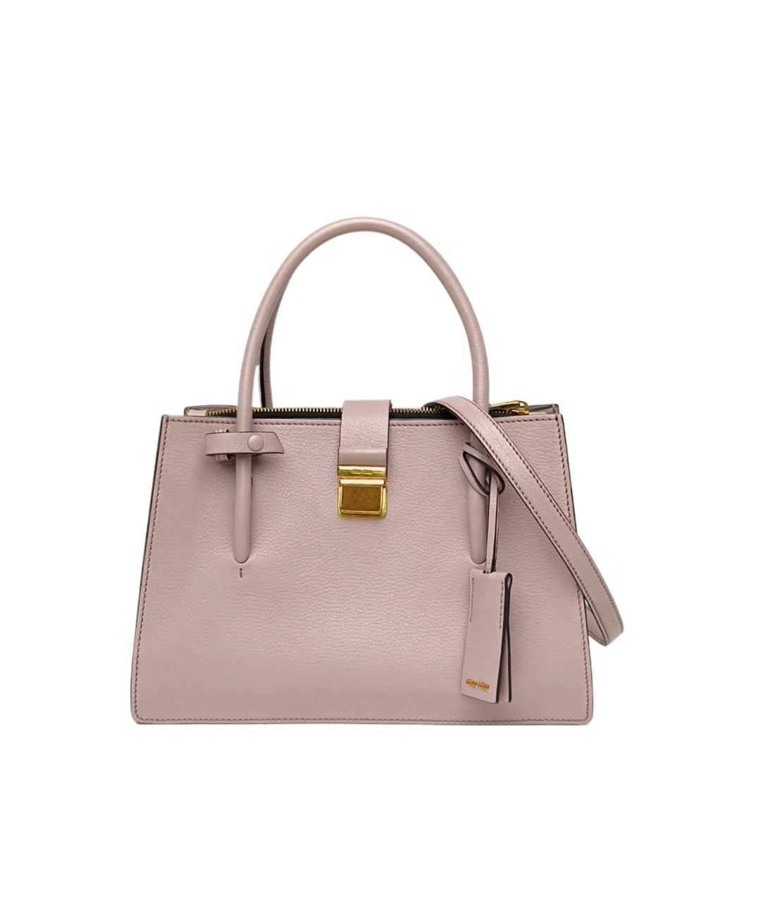 MIU MIU Розовая кожаная сумка через плечо, фото 8