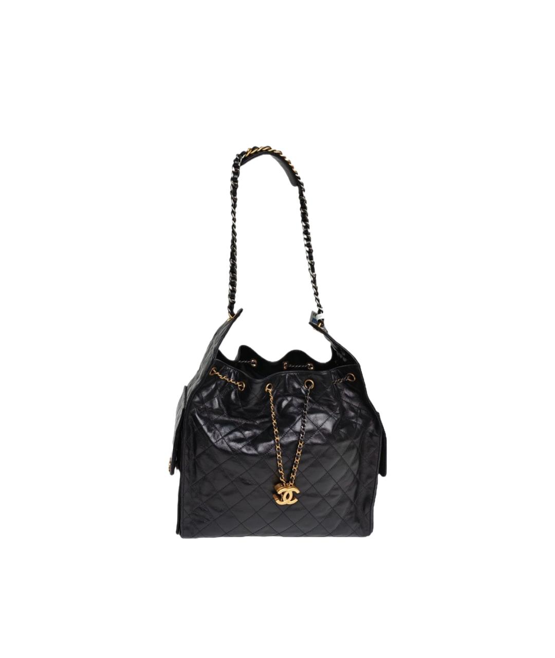 CHANEL Черная кожаная сумка через плечо, фото 10