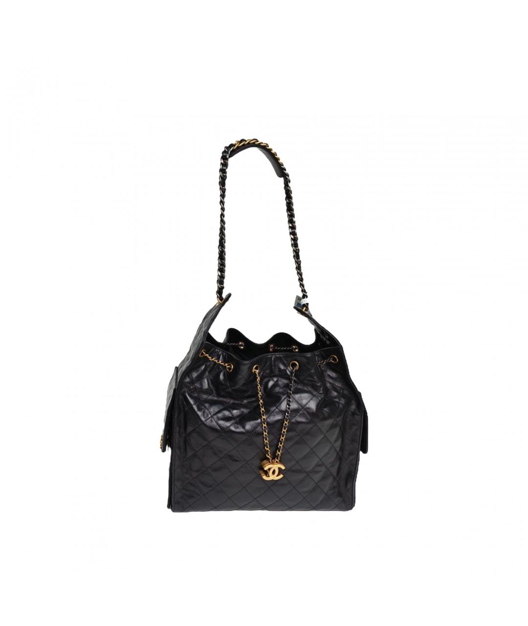 CHANEL Черная кожаная сумка через плечо, фото 2