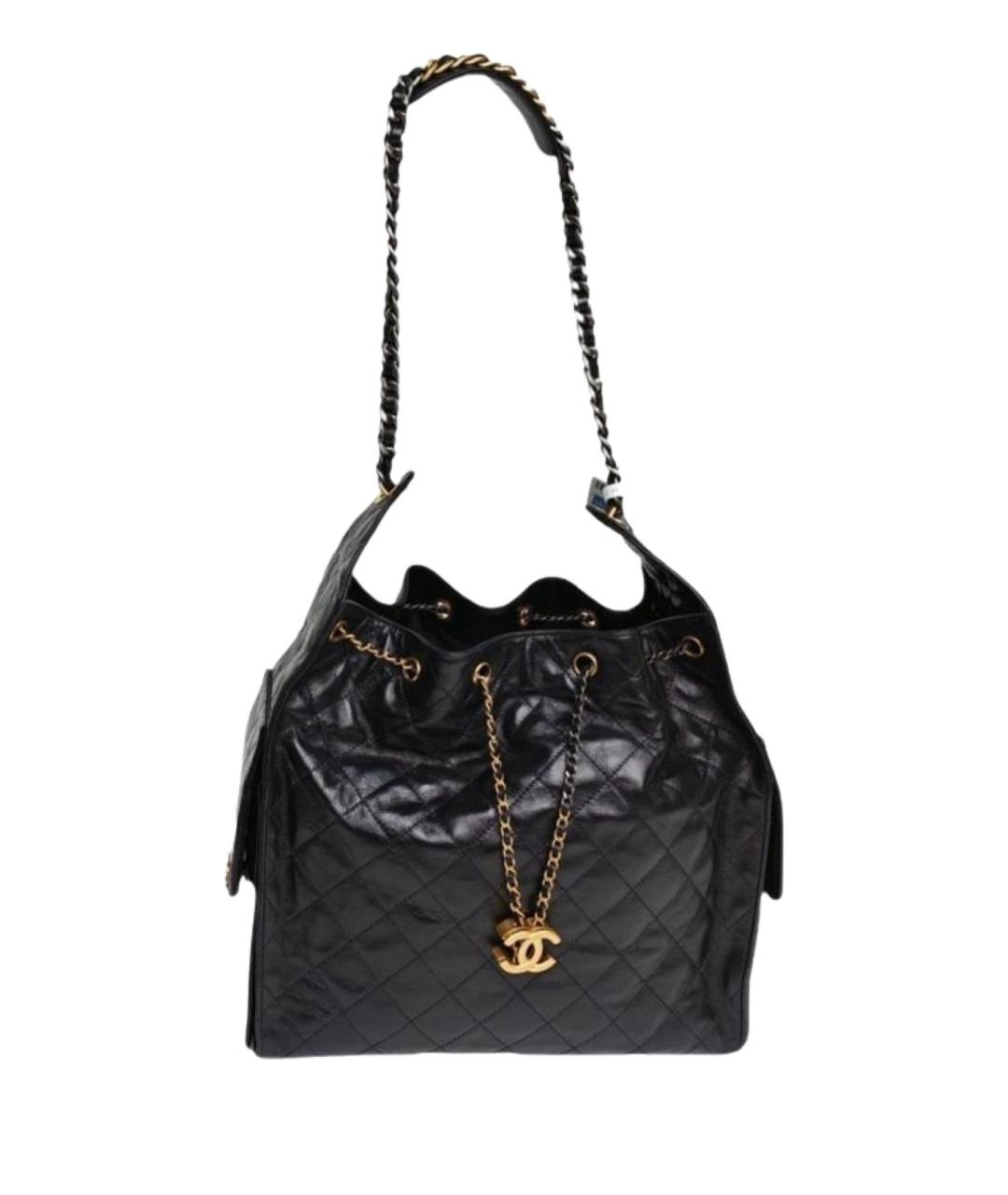 CHANEL Черная кожаная сумка через плечо, фото 1