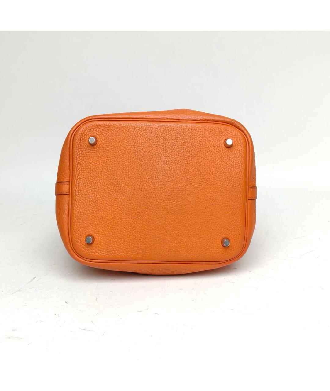 HERMES Оранжевая кожаная сумка через плечо, фото 4