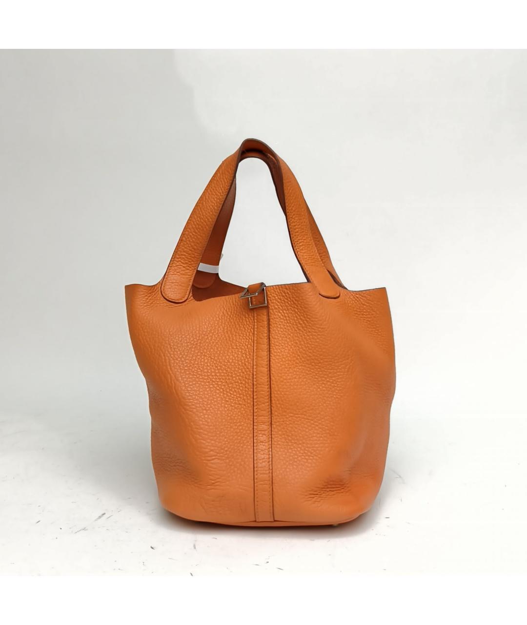HERMES Оранжевая кожаная сумка через плечо, фото 2