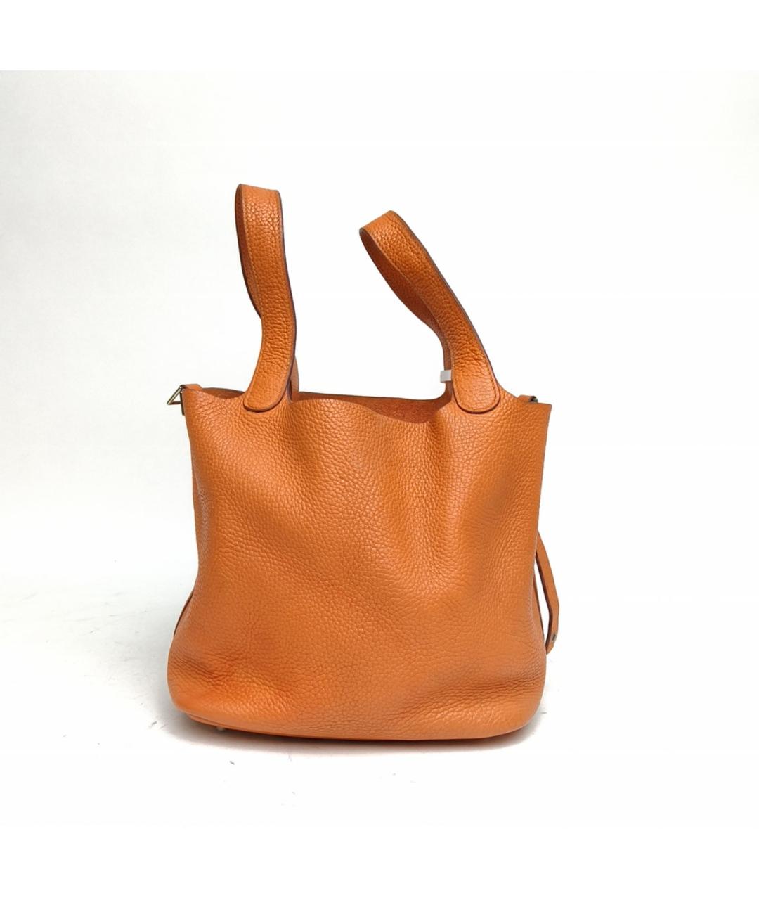 HERMES Оранжевая кожаная сумка через плечо, фото 3