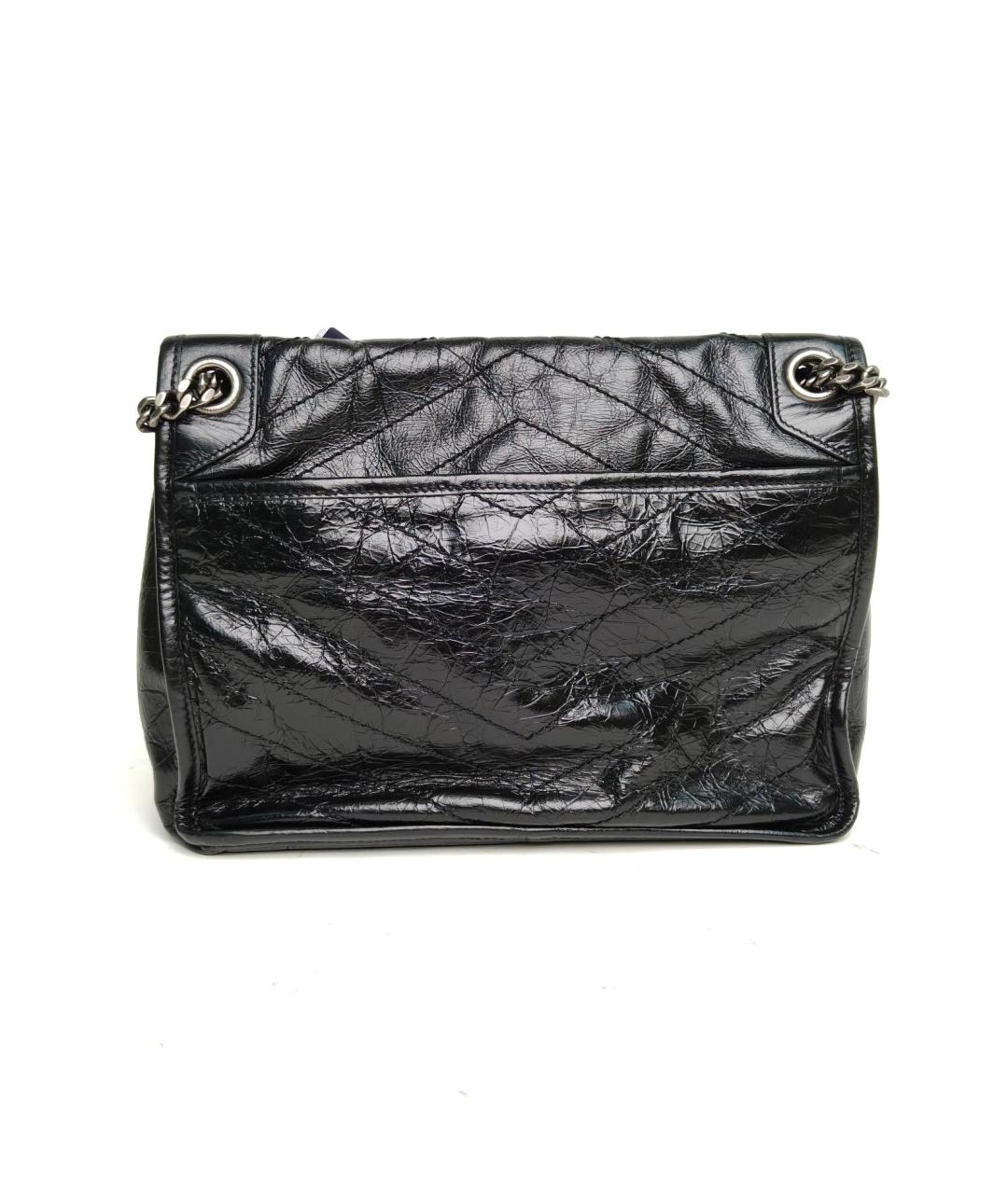 SAINT LAURENT Черная кожаная сумка через плечо, фото 4