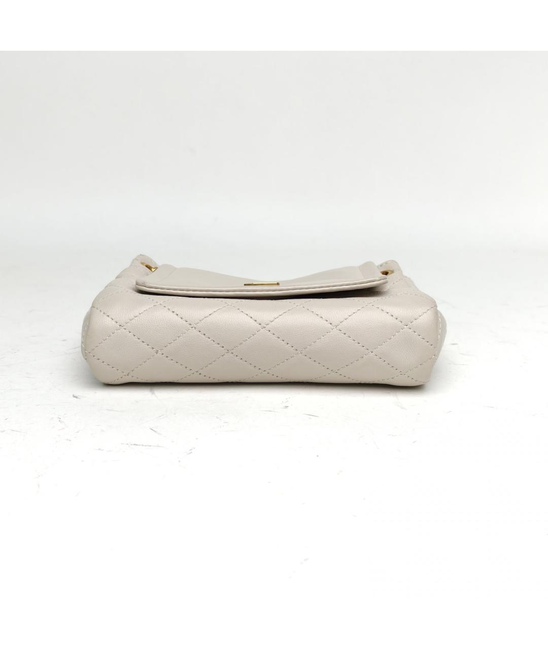 SAINT LAURENT Белая кожаная сумка через плечо, фото 6