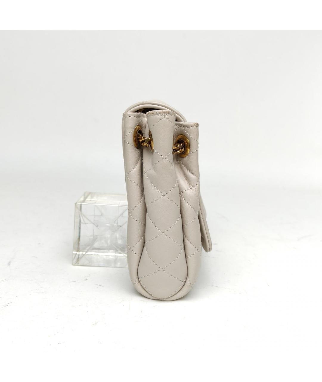 SAINT LAURENT Белая кожаная сумка через плечо, фото 5