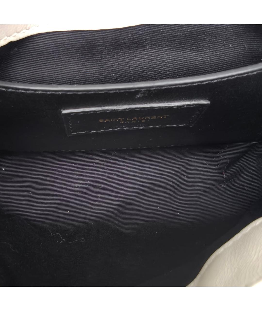 SAINT LAURENT Белая кожаная сумка через плечо, фото 8