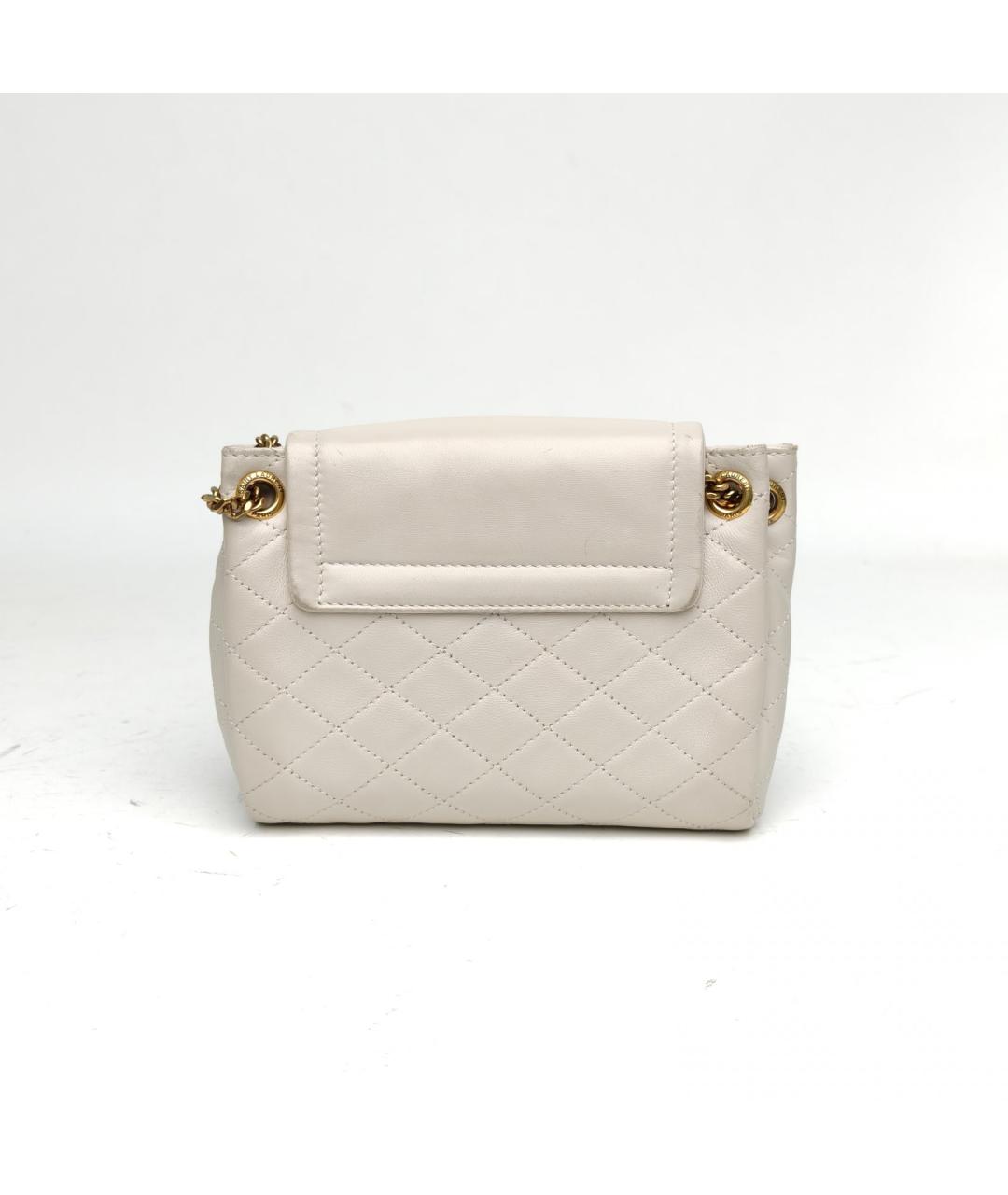 SAINT LAURENT Белая кожаная сумка через плечо, фото 4