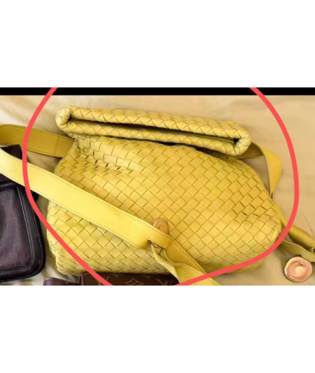 BOTTEGA VENETA Желтая кожаная сумка через плечо, фото 8