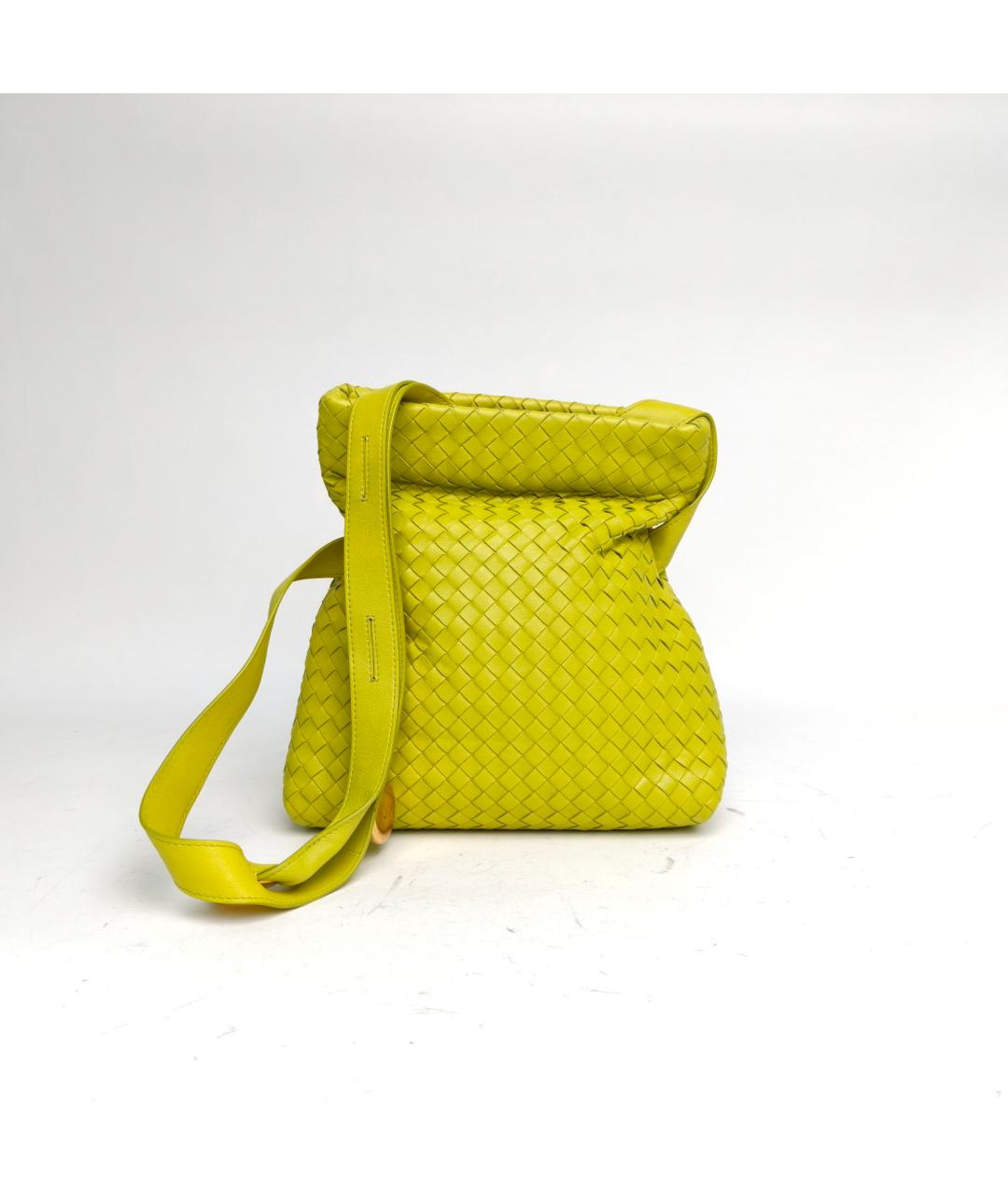 BOTTEGA VENETA Желтая кожаная сумка через плечо, фото 2