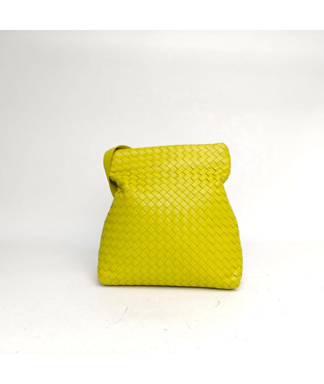 BOTTEGA VENETA Желтая кожаная сумка через плечо, фото 4