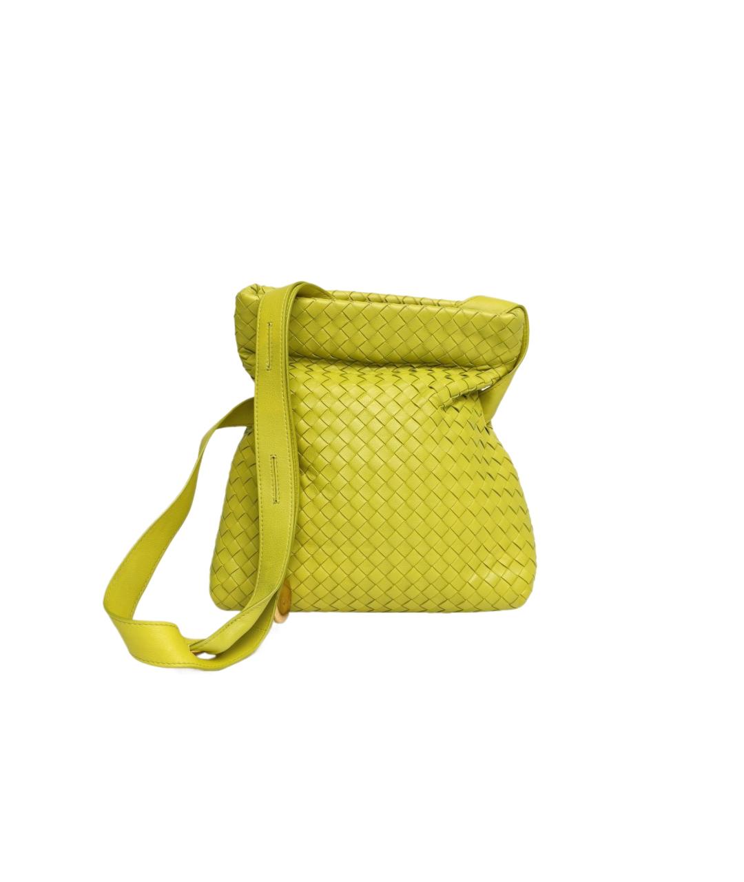 BOTTEGA VENETA Желтая кожаная сумка через плечо, фото 10