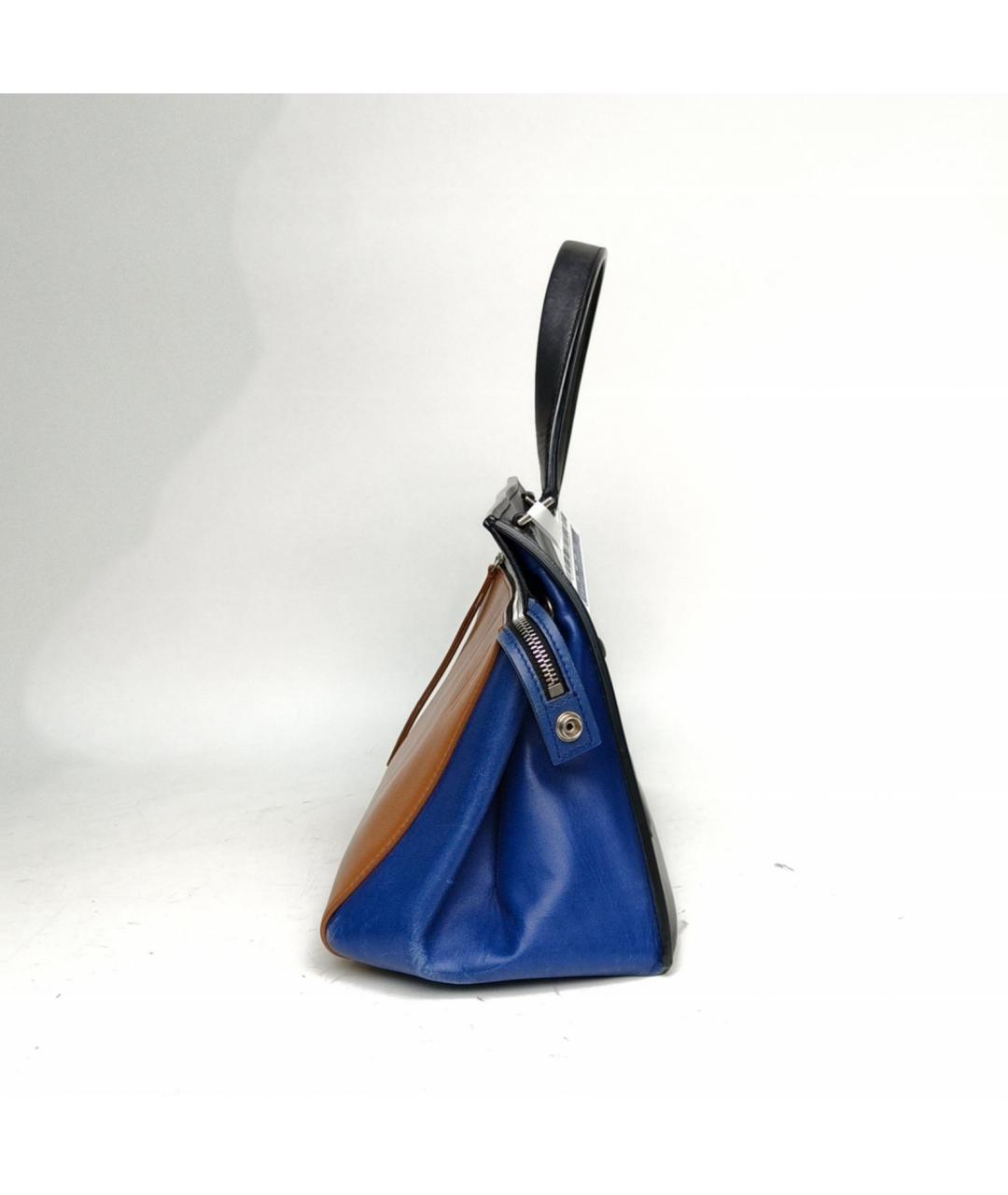 CELINE Коричневая кожаная сумка с короткими ручками, фото 3