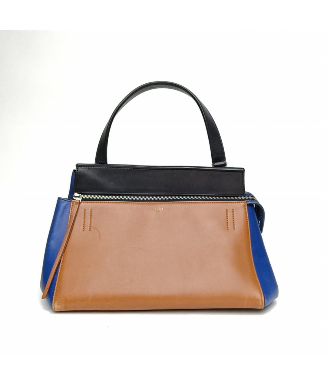 CELINE Коричневая кожаная сумка с короткими ручками, фото 2