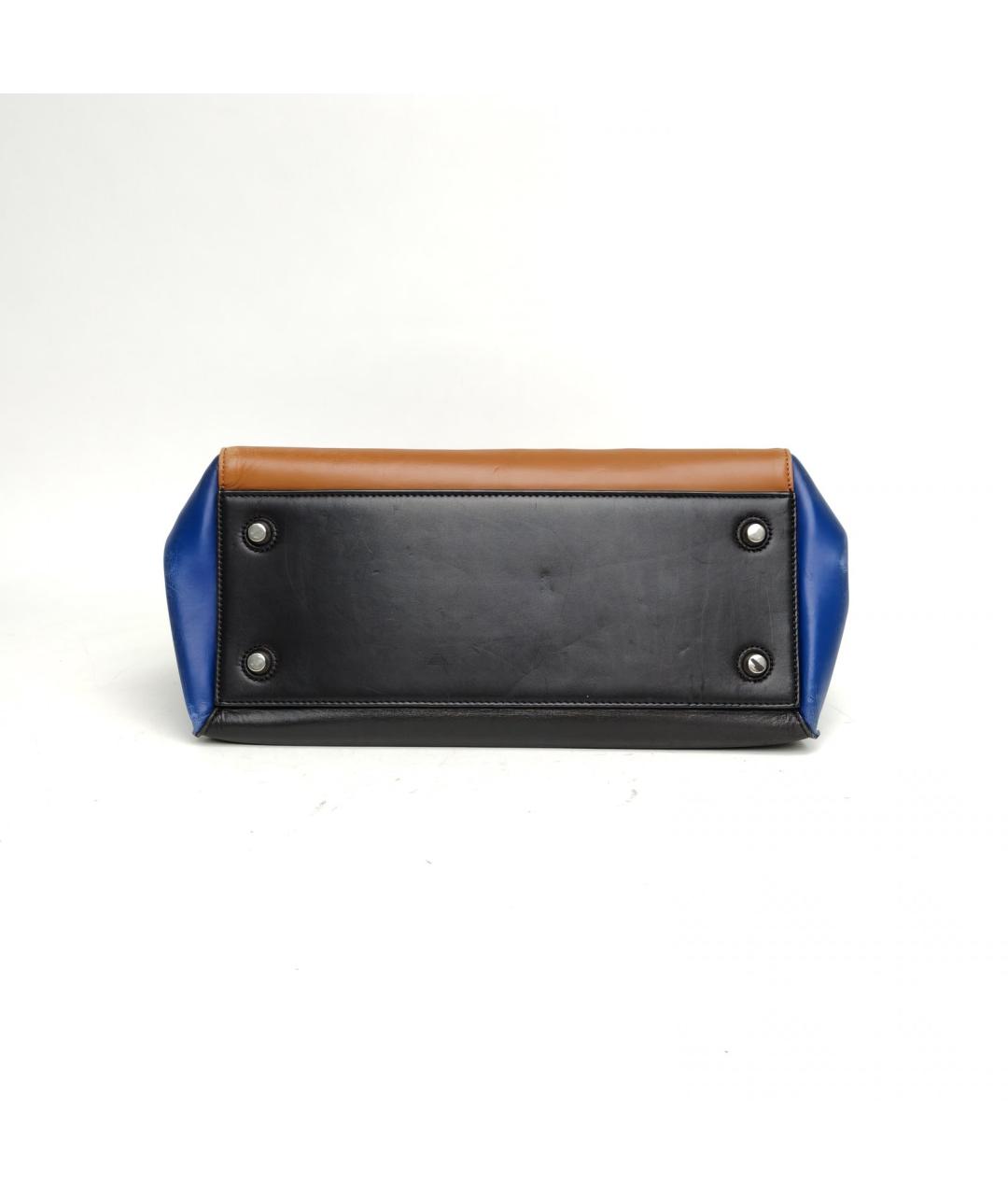 CELINE Коричневая кожаная сумка с короткими ручками, фото 6