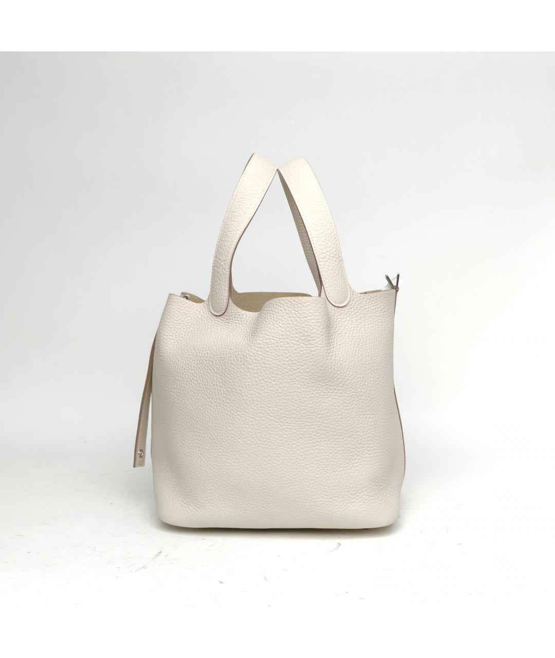 HERMES Бежевая кожаная сумка через плечо, фото 5