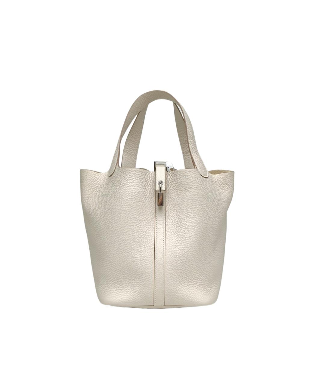 HERMES Бежевая кожаная сумка через плечо, фото 9