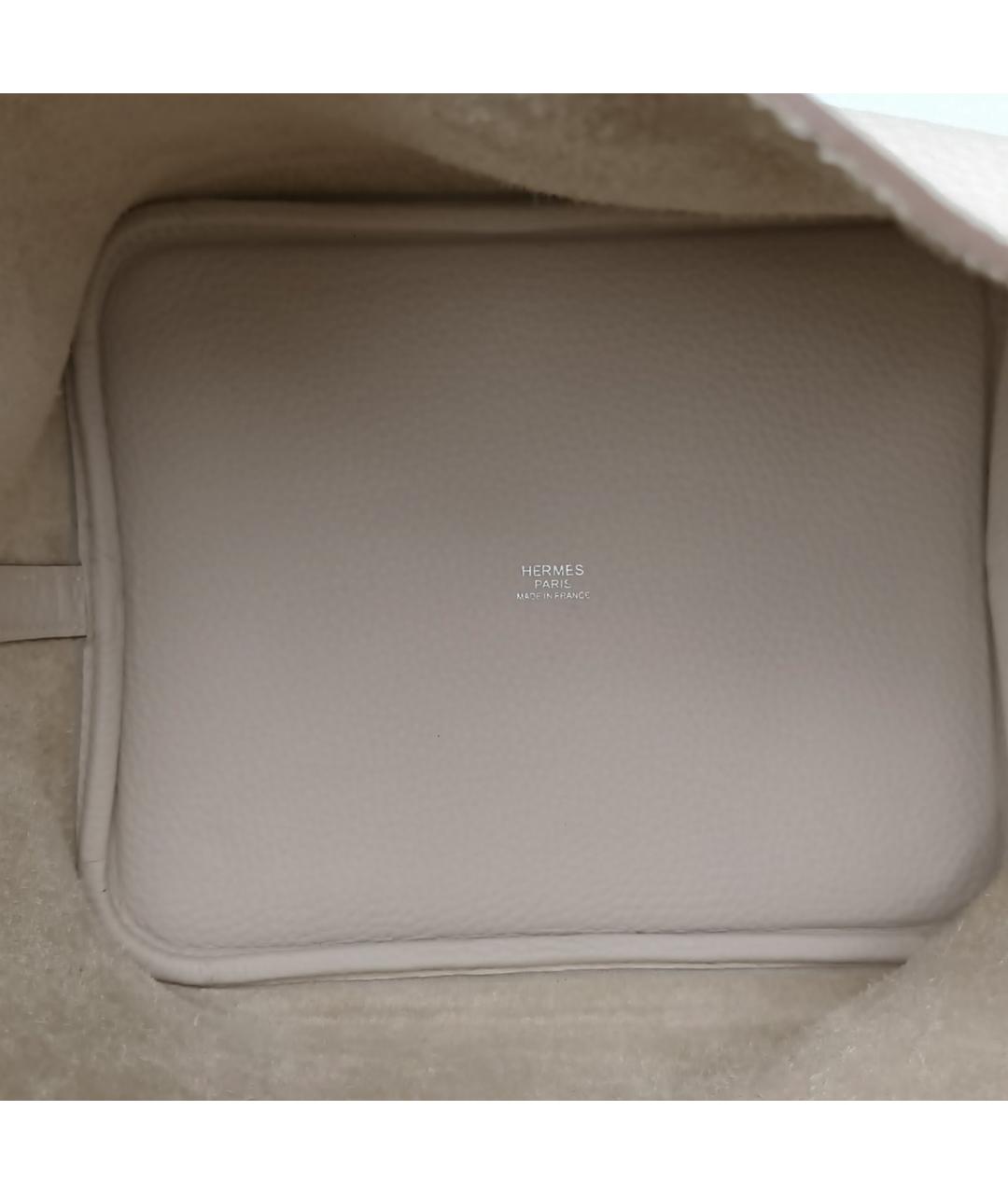 HERMES Бежевая кожаная сумка через плечо, фото 8