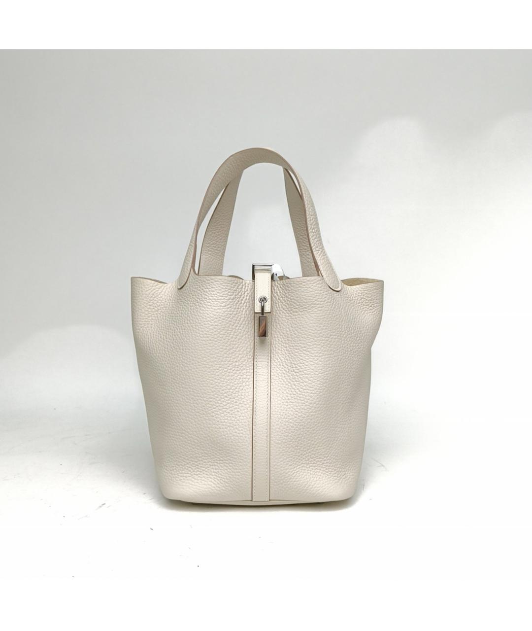 HERMES Бежевая кожаная сумка через плечо, фото 2