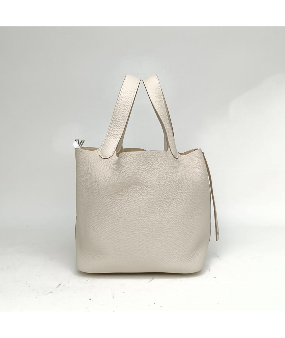 HERMES Бежевая кожаная сумка через плечо, фото 3