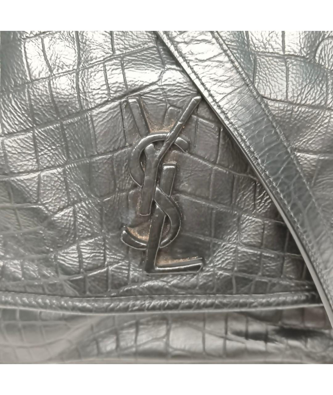 SAINT LAURENT Черная кожаная сумка через плечо, фото 7
