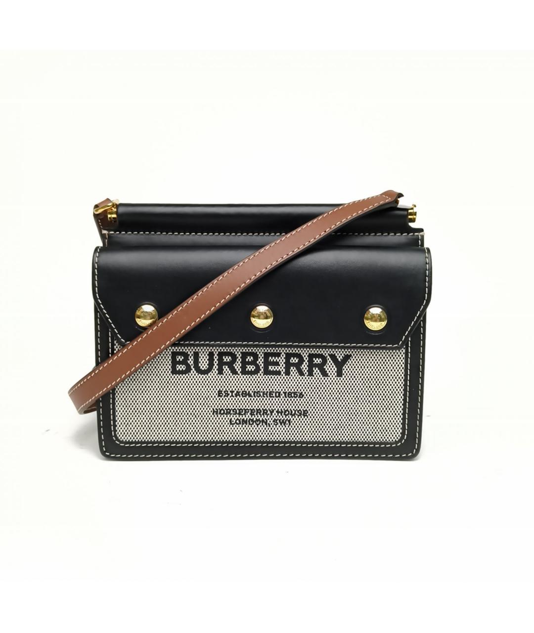 BURBERRY Черная кожаная сумка через плечо, фото 2