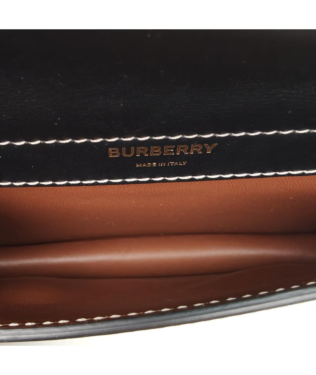 BURBERRY Черная кожаная сумка через плечо, фото 8