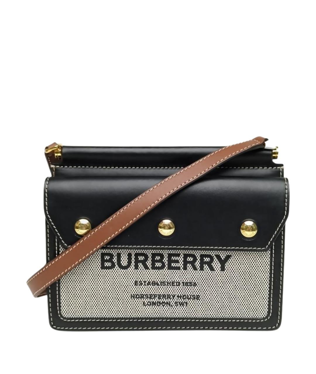 BURBERRY Черная кожаная сумка через плечо, фото 1