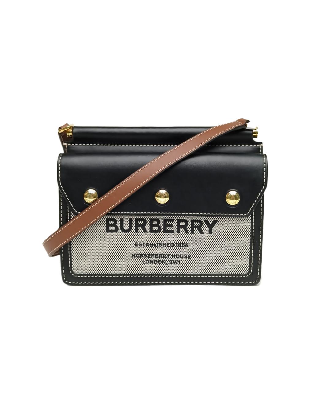 BURBERRY Черная кожаная сумка через плечо, фото 10