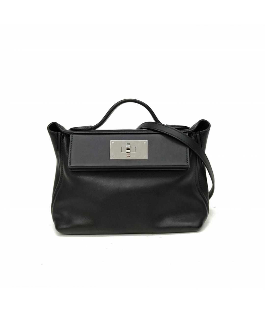 HERMES Черная кожаная сумка с короткими ручками, фото 2