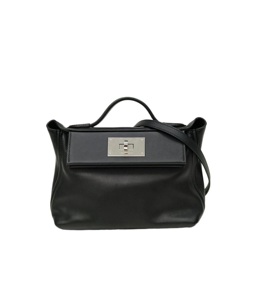 HERMES Черная кожаная сумка с короткими ручками, фото 10