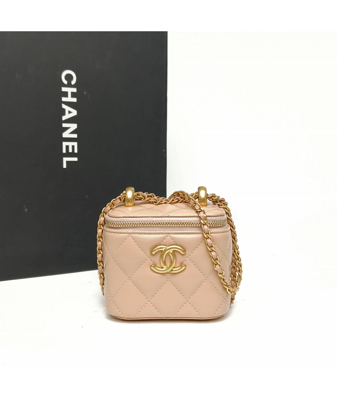 CHANEL Розовая кожаная сумка через плечо, фото 9