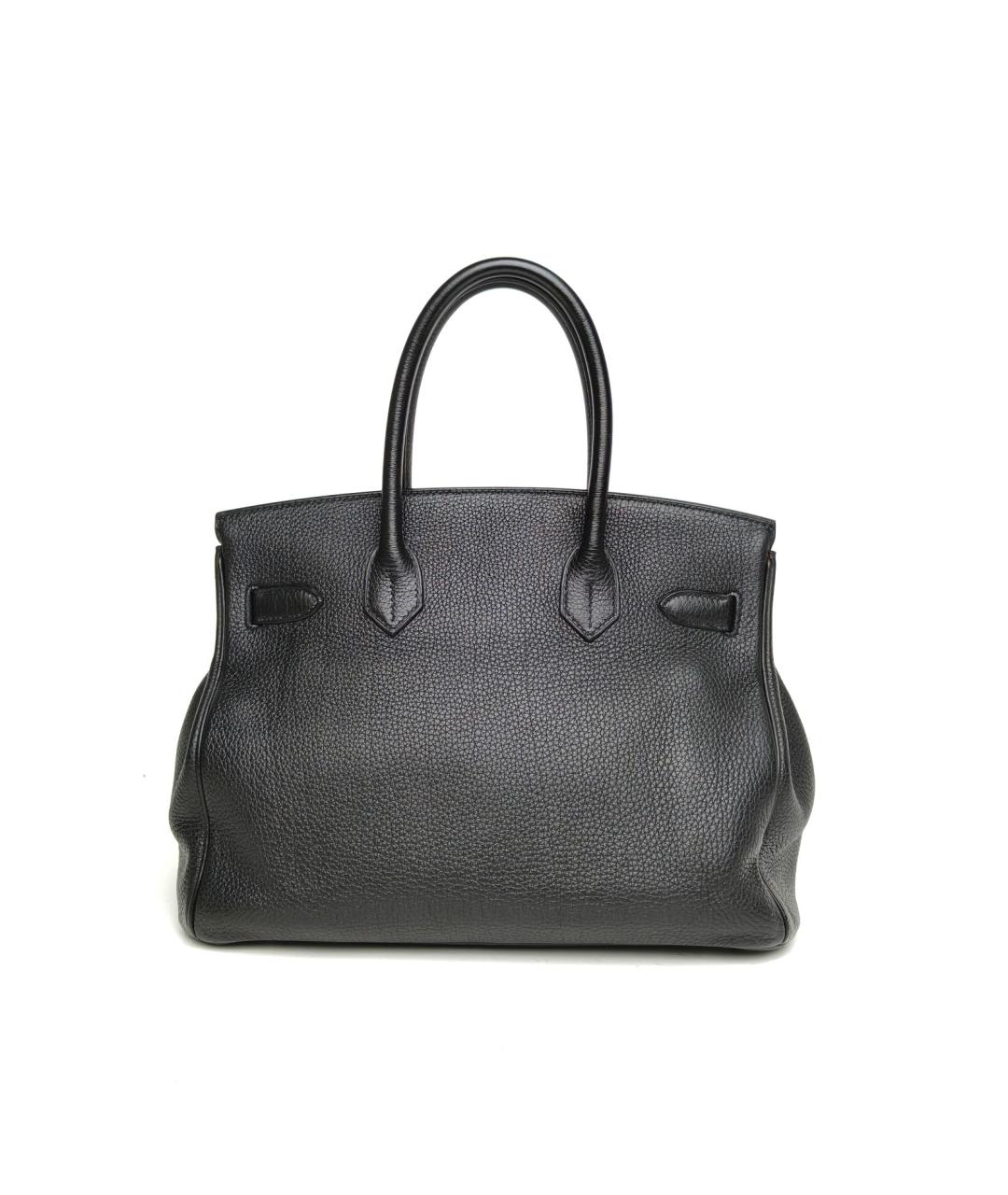 HERMES Черная кожаная сумка с короткими ручками, фото 4