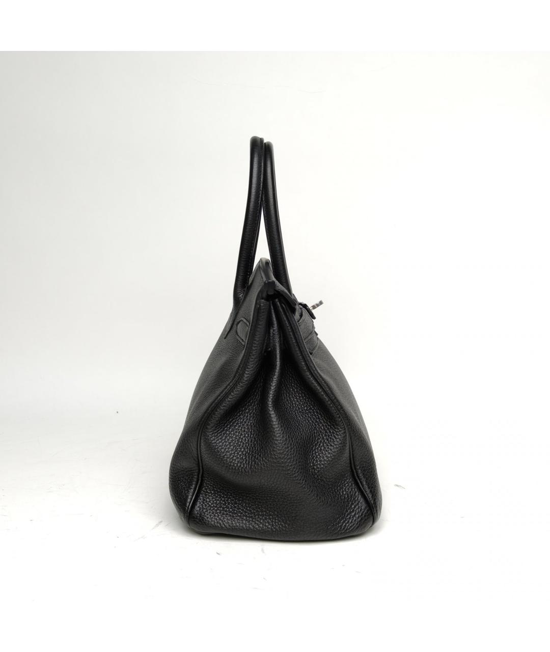 HERMES Черная кожаная сумка с короткими ручками, фото 5