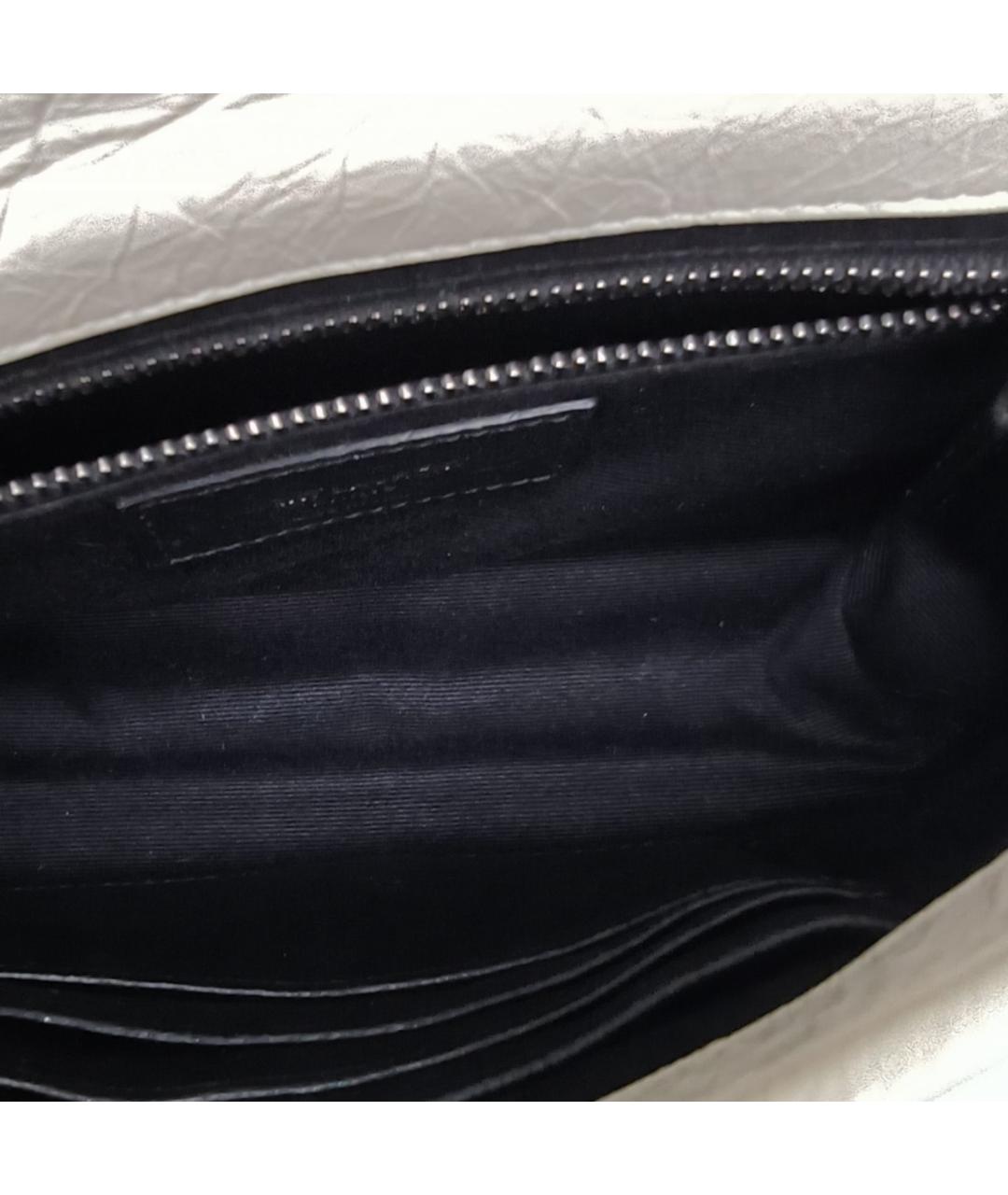 SAINT LAURENT Бежевая кожаная сумка через плечо, фото 8