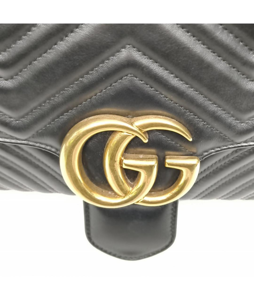 GUCCI Черная кожаная сумка через плечо, фото 7