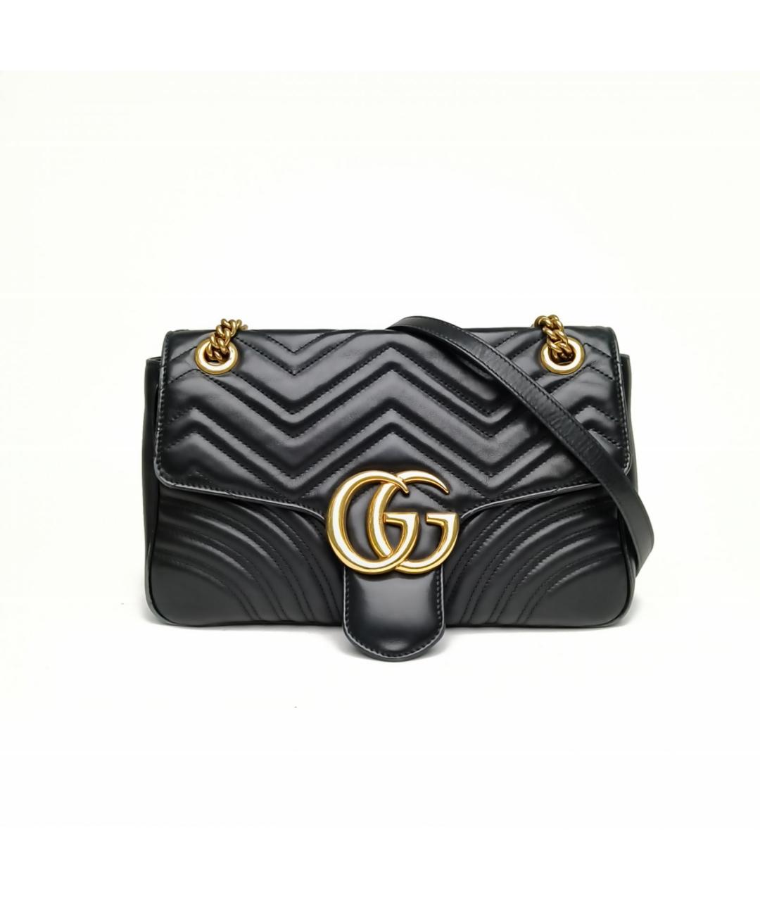 GUCCI Черная кожаная сумка через плечо, фото 2