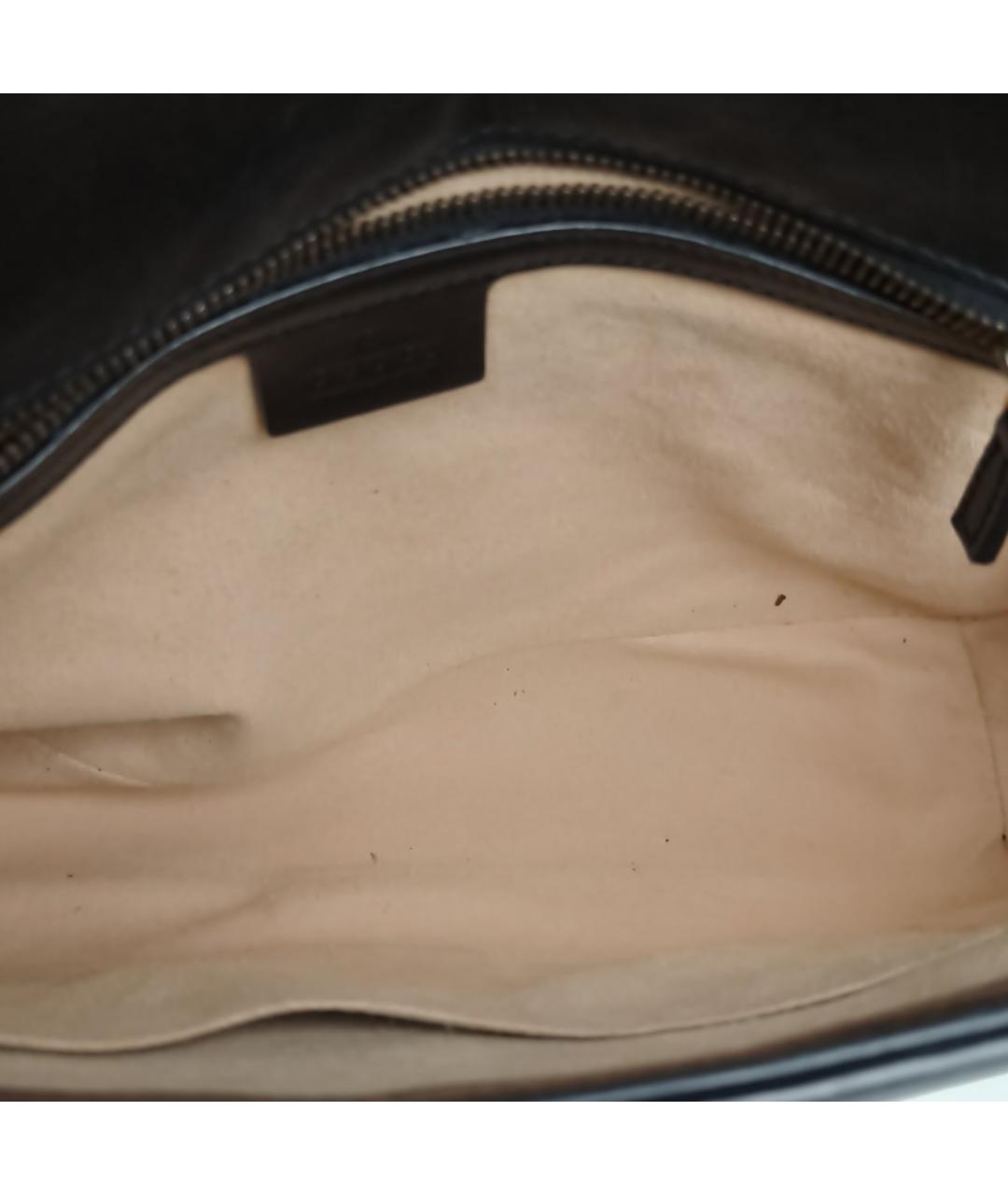 GUCCI Черная кожаная сумка через плечо, фото 8