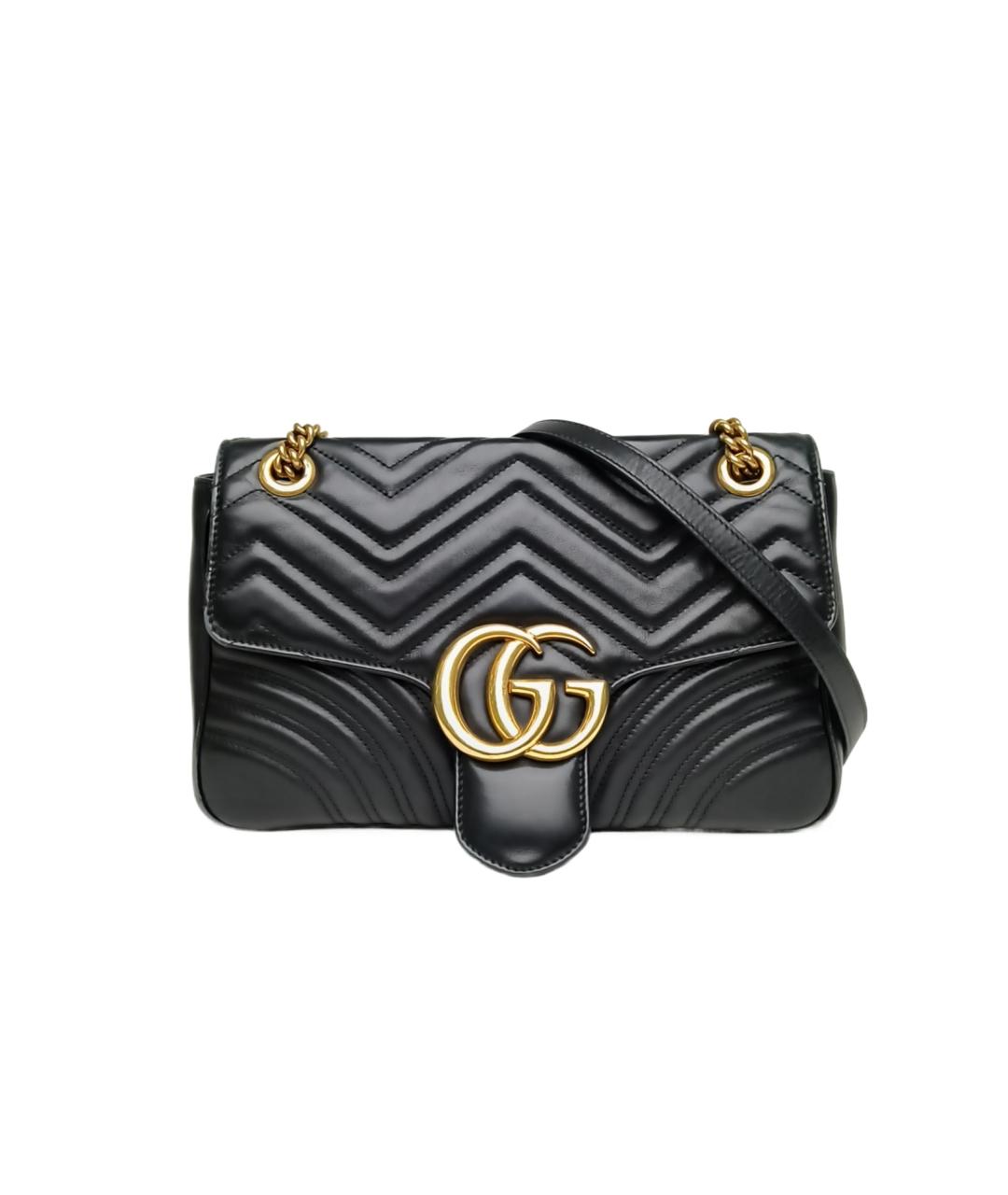 GUCCI Черная кожаная сумка через плечо, фото 9