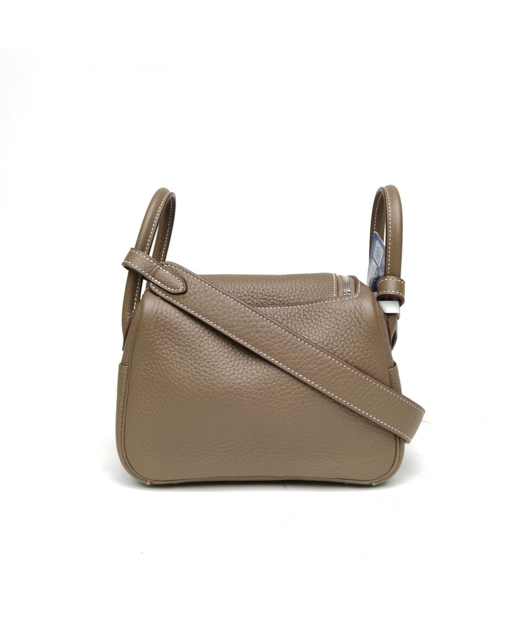 HERMES Коричневая кожаная сумка через плечо, фото 4