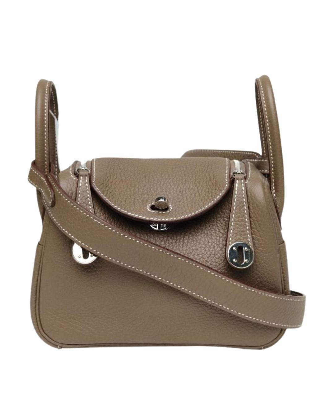 HERMES Коричневая кожаная сумка через плечо, фото 1