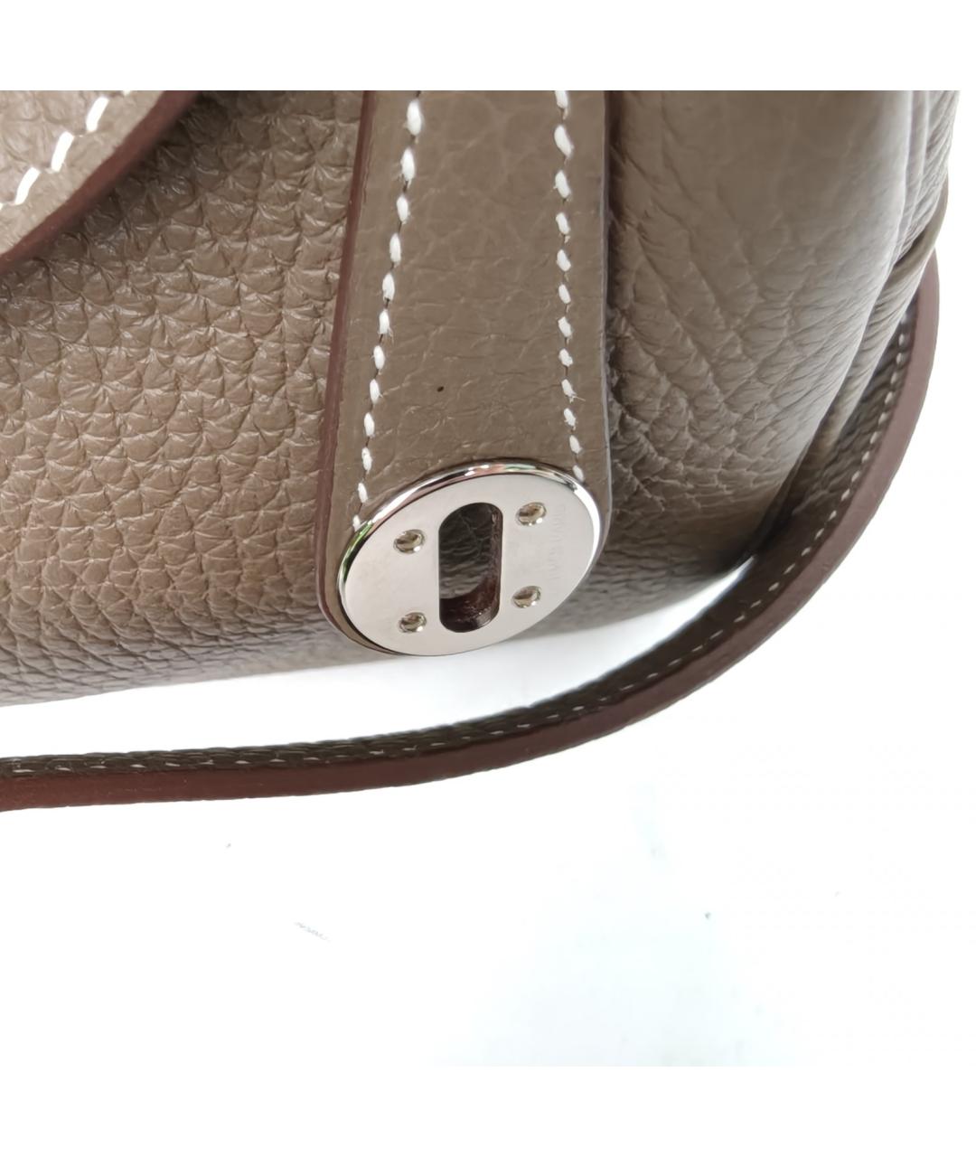 HERMES Коричневая кожаная сумка через плечо, фото 6