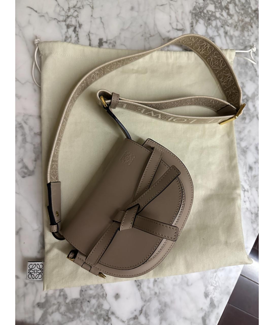 LOEWE Серая кожаная сумка через плечо, фото 8