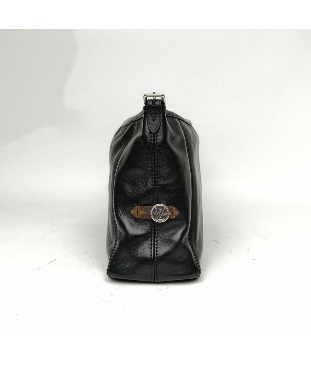 LOUIS VUITTON Черная кожаная сумка через плечо, фото 3