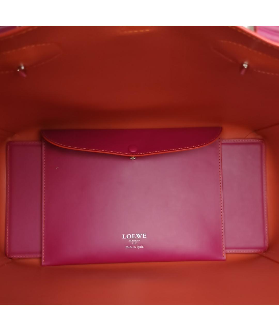 LOEWE Фуксия кожаная сумка с короткими ручками, фото 7