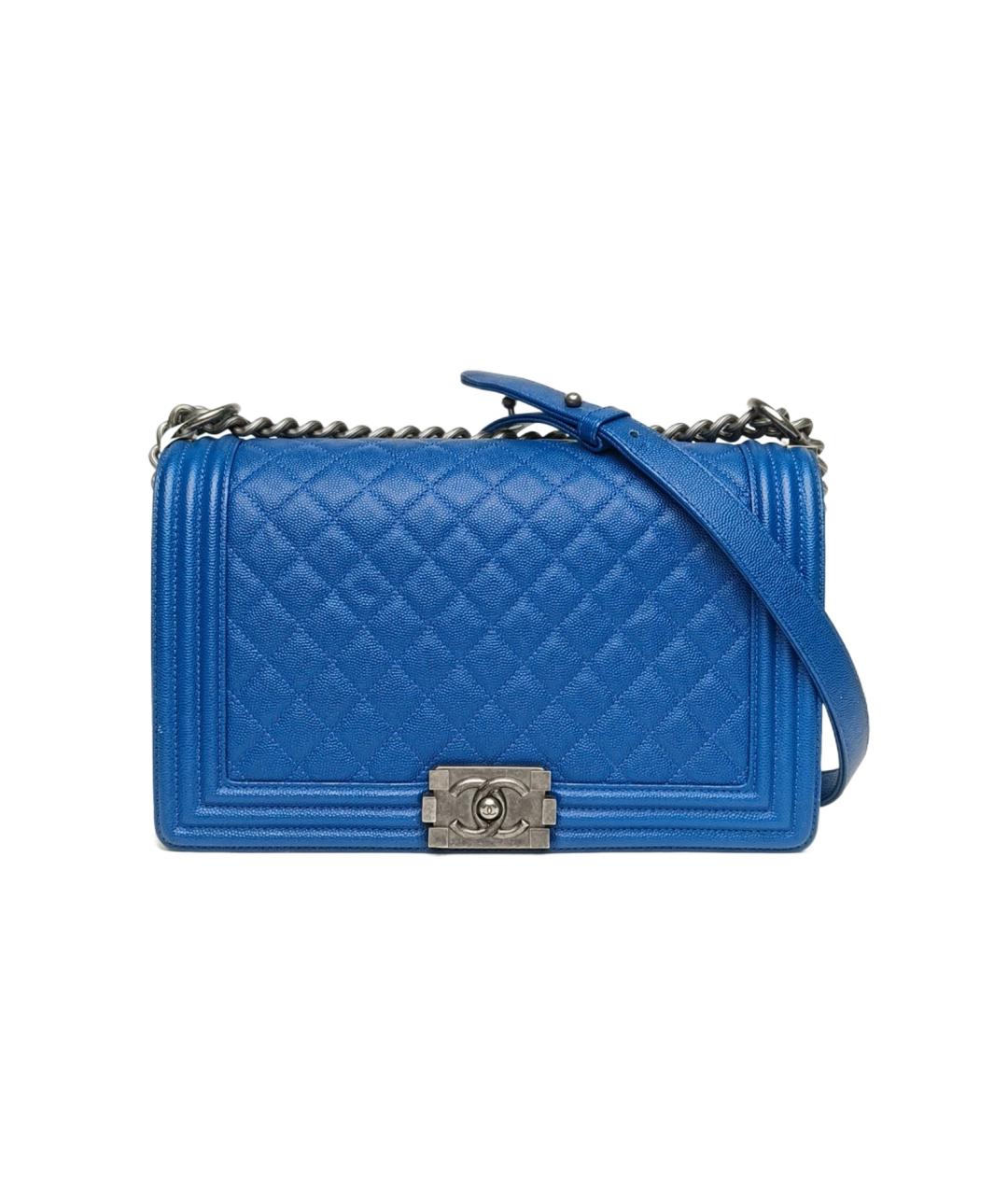 CHANEL Синяя кожаная сумка через плечо, фото 10