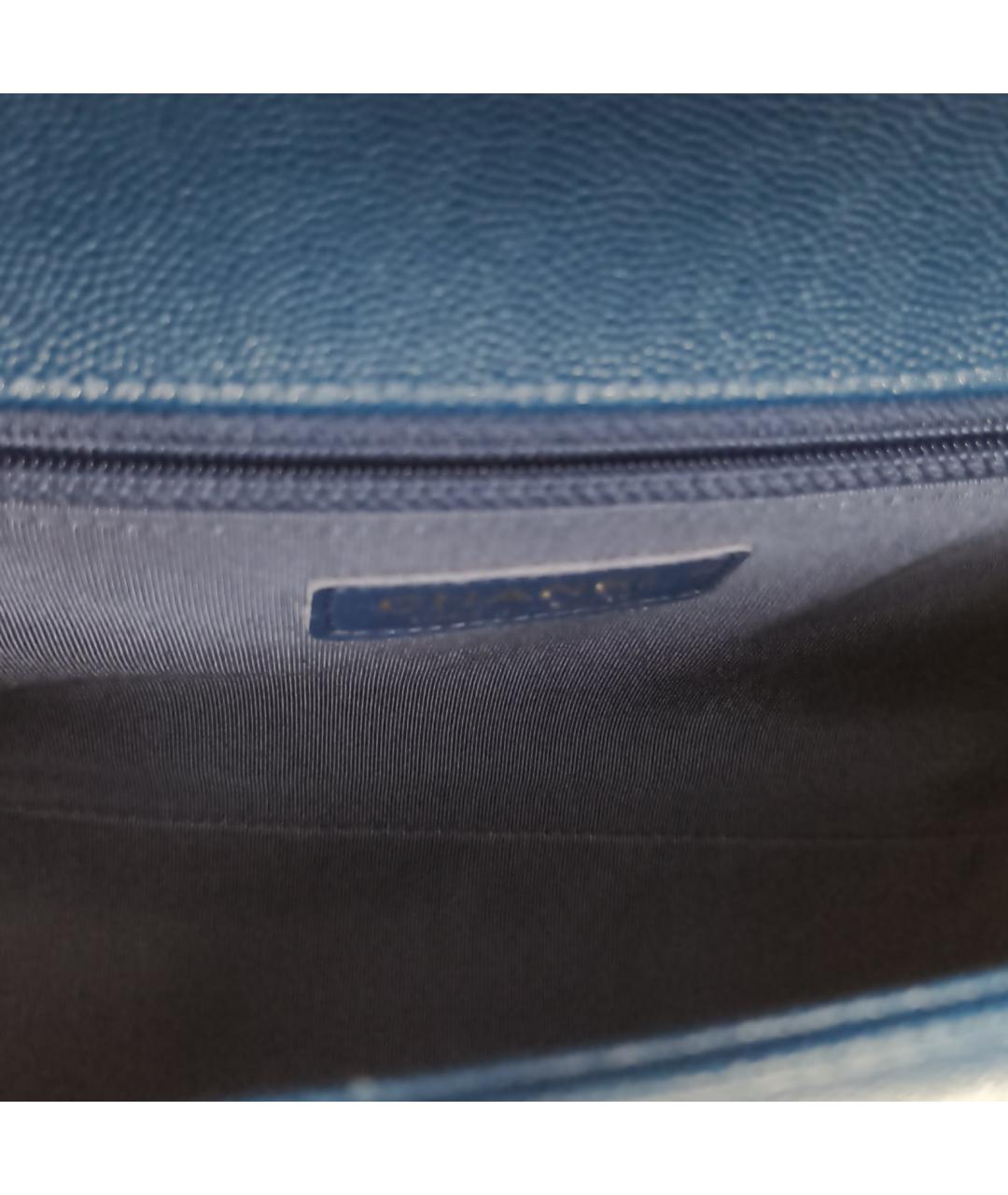 CHANEL Синяя кожаная сумка через плечо, фото 7