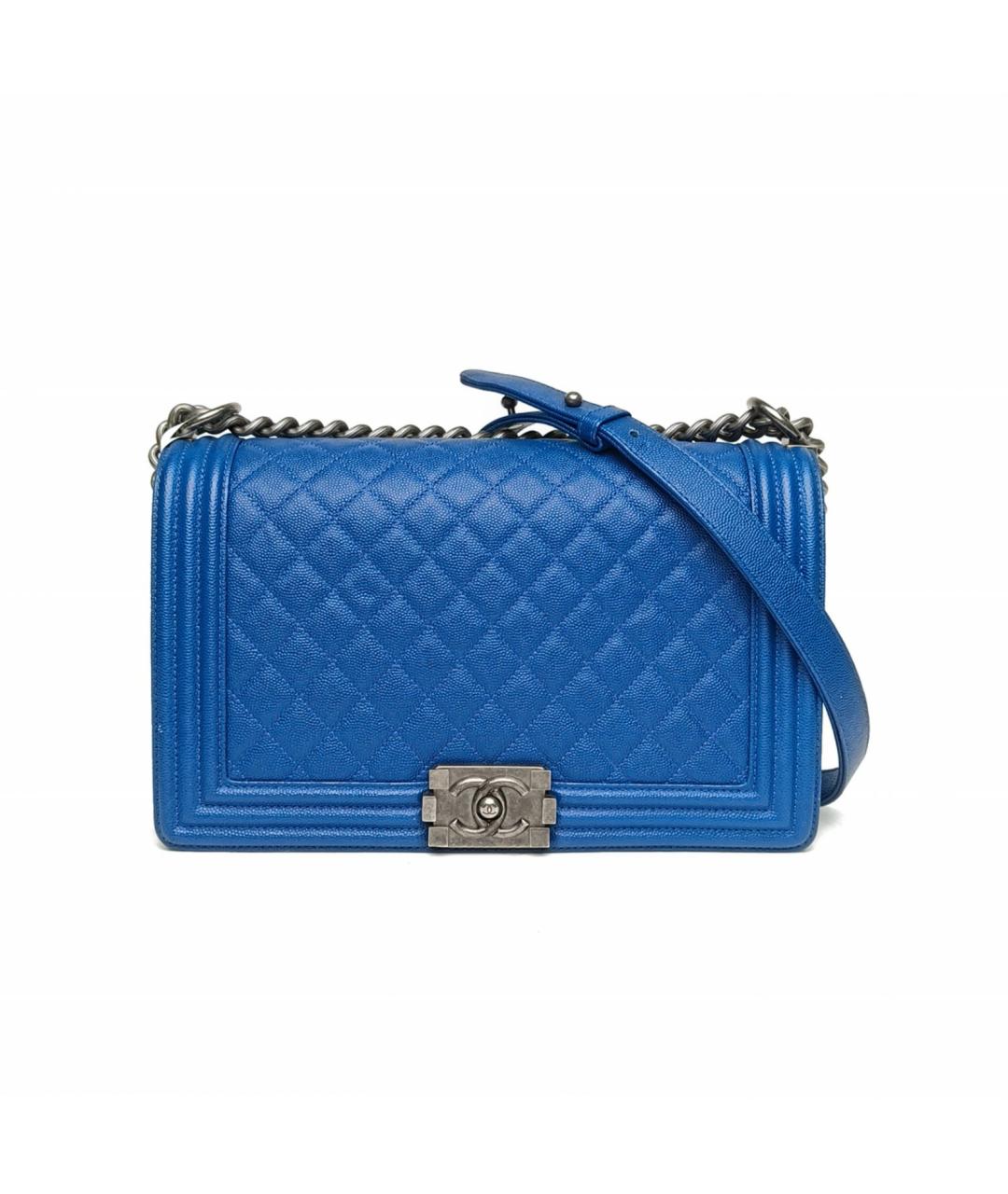 CHANEL Синяя кожаная сумка через плечо, фото 2
