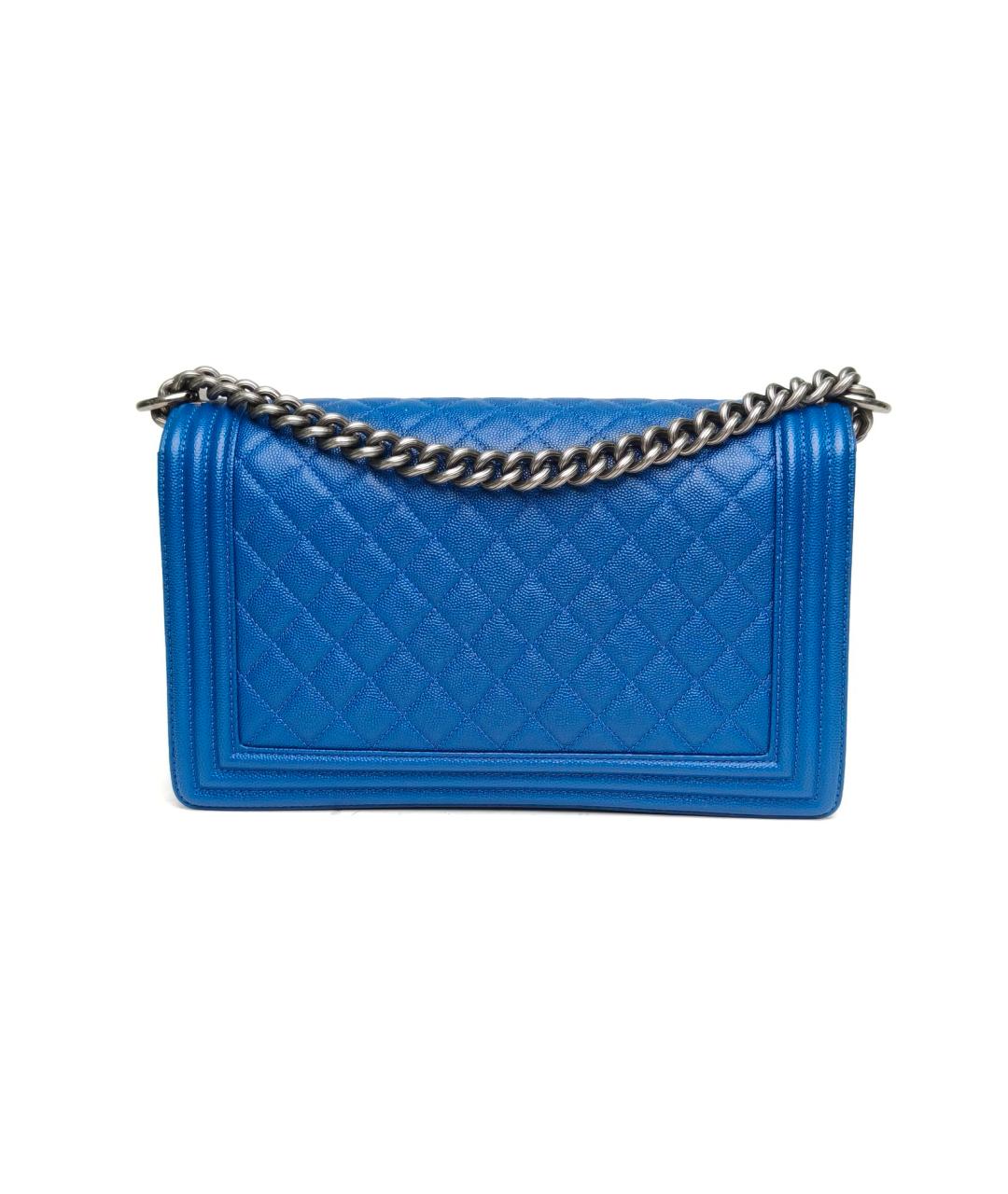 CHANEL Синяя кожаная сумка через плечо, фото 4